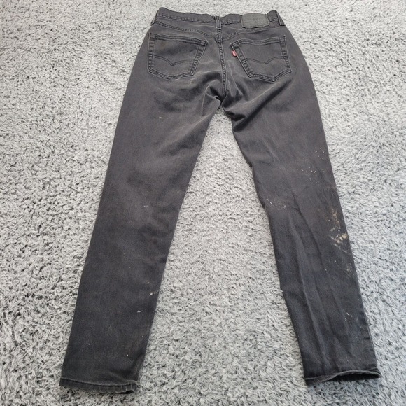 Levis 531 Jeans Mens 29x32 Black Thrashed Normcore Straight Grunge Rocker Chore - Picture 2 of 10